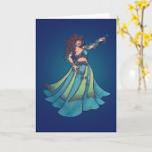 Carte Belly Dancer Ruby Teal Art (Fleur jaune)