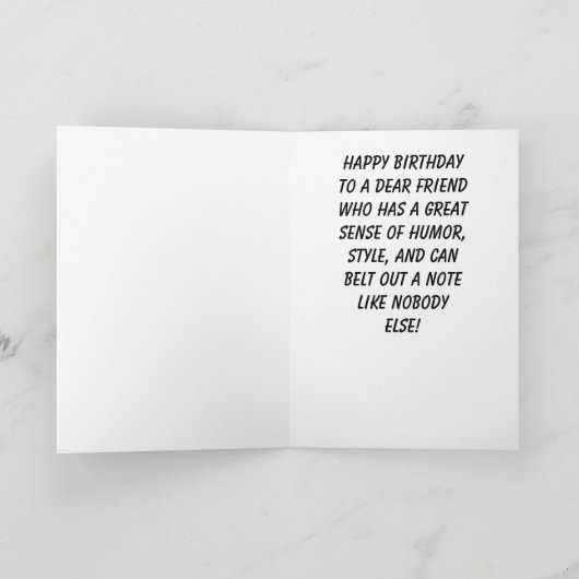 Carte Belt Out a Note Singer Anniversaire (Intérieur)