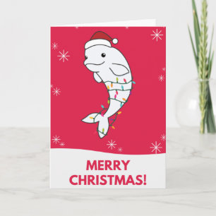 Carte Béluga Joyeux Noël Animaux d'Hiver Baleines