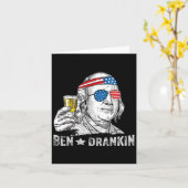 Carte Ben Drankin - Benjamin Franklin Buvant de la Bière (Fleur jaune)