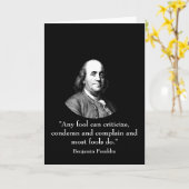 Carte Ben Franklin et citation (Fleur jaune)