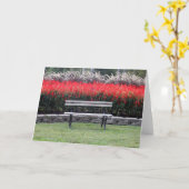 Carte Bench Red Floral Photo (Fleur jaune)