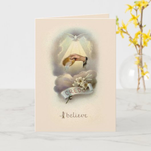 Carte Bénédiction baptismale avec le Saint-Esprit (Fleur jaune)