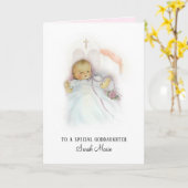 Carte Bénédiction baptismale de baptême de fille de (Fleur jaune)