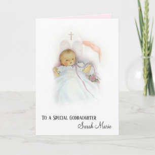 Carte Bénédiction baptismale de baptême de fille de