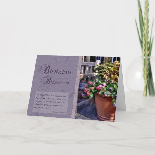 Carte Bénédiction d'anniversaire - Bible Verse (Devant)