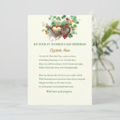 Carte Bénédiction d'anniversaire de la Saint-Patrick Trè (Debout devant)