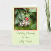 Carte Bénédiction d'anniversaire de papillon (Devant)