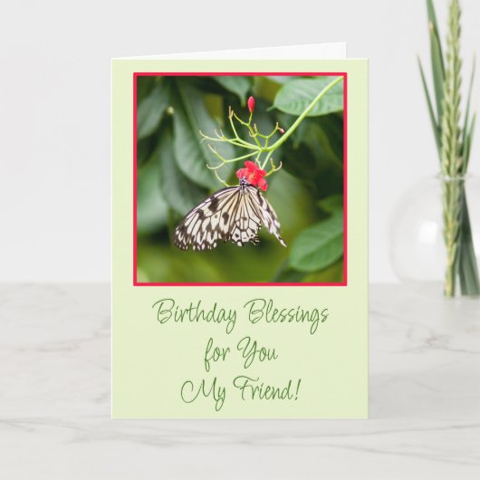 Carte Bénédiction d'anniversaire de papillon (Devant)