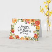 Carte Bénédiction d'anniversaire Le Seigneur Vous Bénit (Fleur jaune)