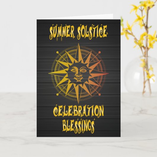 Carte Bénédiction de la célébration du solstice d'été (Fleur jaune)