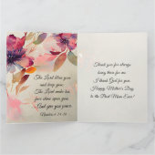 Carte Bénédiction de la fête des mères Aquarelle florale (Intérieur)