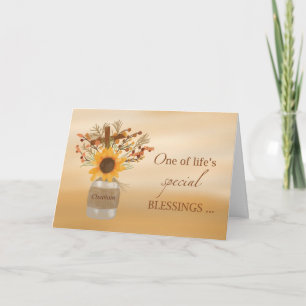Carte Bénédiction de l'aumônier à Thanksgiving Sunflower