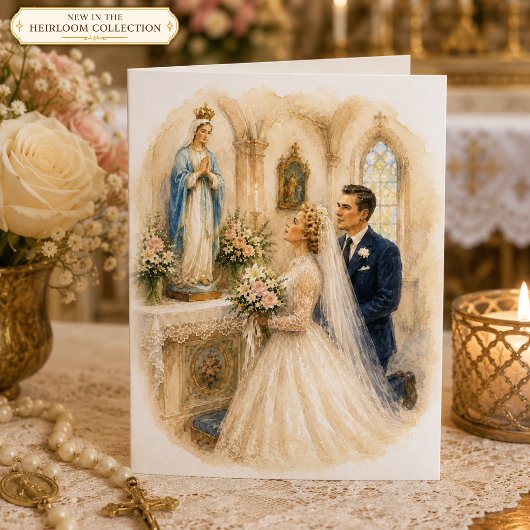 Carte Bénédiction de mariage catholique Autel de la Mère