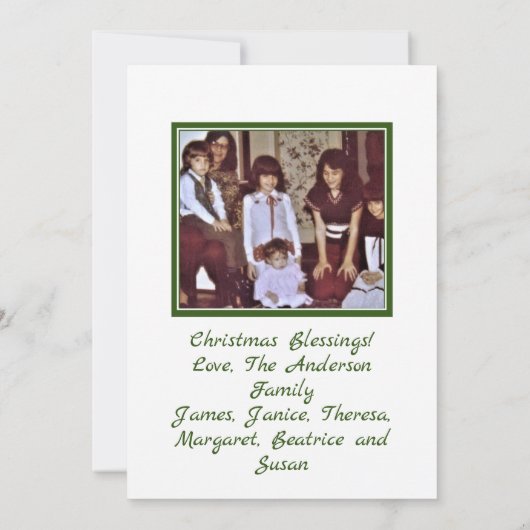 Carte Bénédiction de Noël (Dos)