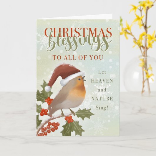 Carte Bénédiction de Noël à tous les cieux et la nature (Fleur jaune)