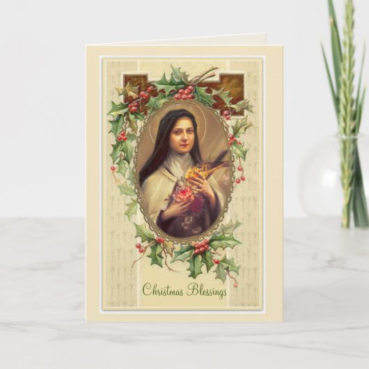 Carte Bénédiction de Noël de St Therese de cru (Devant)