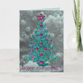 Carte Bénédiction de Noël pour l'année à venir avec arbr (Devant)