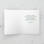 Carte Bénédiction de Pâques avec fleurs sur vert foncé (Intérieur)