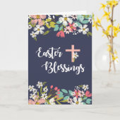 Carte Bénédiction de Pâques de Christ ressuscité Fleurs  (Fleur jaune)