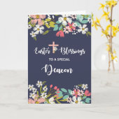 Carte Bénédiction de Pâques de diacre de fleurs Christ r (Fleur jaune)