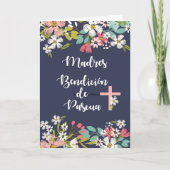 Carte Bénédiction de Pâques de Mère espagnole avec fleur (Devant)