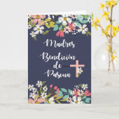Carte Bénédiction de Pâques de Mère espagnole avec fleur (Fleur jaune)