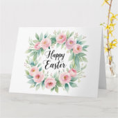 Carte Bénédiction de Pâques - Floral Cross Aquarelle Gre (Fleur jaune)