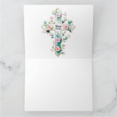 Carte Bénédiction de Pâques - Floral Cross Aquarelle Gre (Intérieur)