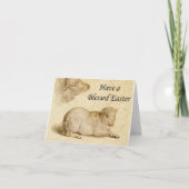 Carte Bénédiction de Pâques Oeuvre d'agneau de repos de (Devant)