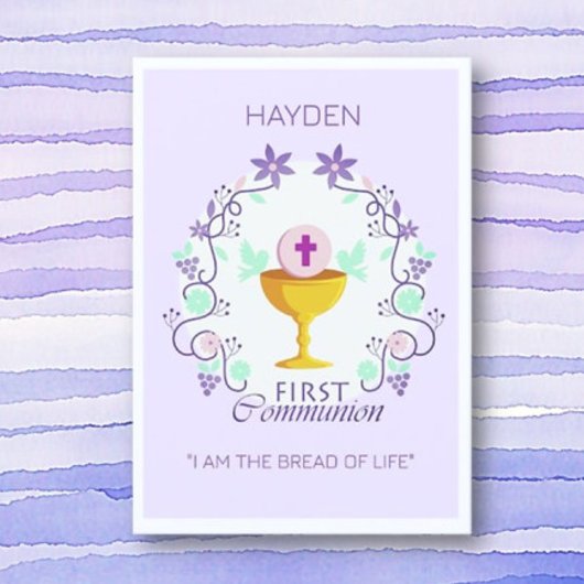 Carte Bénédiction de première communion personnalisée