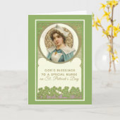 Carte Bénédiction de prière de la Saint-Patrick pour inf (Fleur jaune)