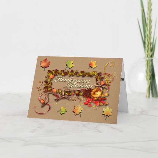 Carte Bénédiction de Thanksgiving (Devant)