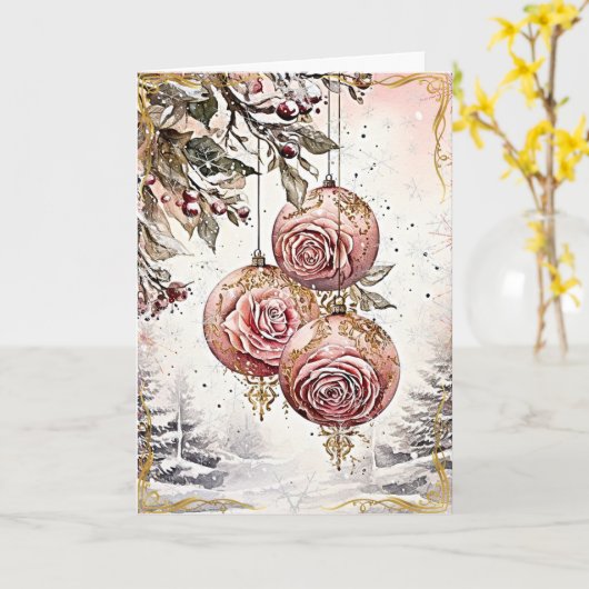 Carte Bénédiction de Yuletide radiante (Fleur jaune)