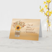 Carte Bénédiction des amis Thanksgiving Tournesol dans V (Fleur jaune)