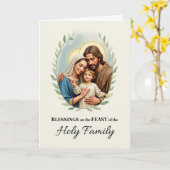 Carte Bénédiction du jour de la fête de la Sainte Famill (Fleur jaune)