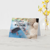 Carte Bénédiction du nouveau pasteur, Marie, Jésus, Reli (Fleur jaune)