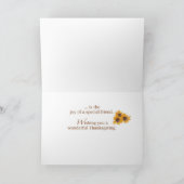 Carte Bénédiction d'une croix d'ami spéciale à Thanksgiv (Intérieur)