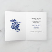 Carte Bénédiction et succès Élégant Damas juif (Intérieur)