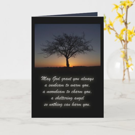 Carte Bénédiction irlandaise (Fleur jaune)