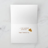 Carte Bénédiction religieuse au tournesol Thanksgiving (Intérieur)