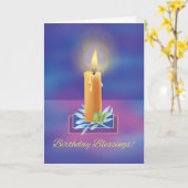 Carte Bénédiction religieuse d'anniversaire avec éclat C (Fleur jaune)