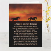 Carte Bénédiction solstice d'été avec coucher de soleil  (Fleur jaune)