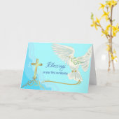 Carte Bénédiction sur la première communion avec la colo (Fleur jaune)