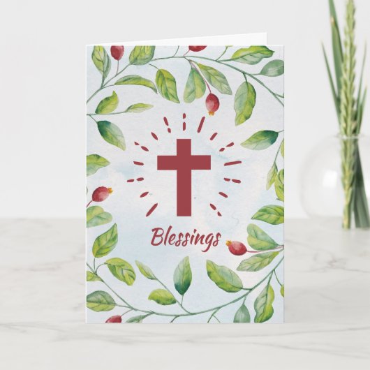 Carte Bénédictions Croix dans une Couronne (Devant)