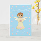 Carte Bénédictions d'ange du jour de mère (Fleur jaune)