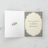 Carte Bénédictions d'anniversaire avec une croix d'or (Intérieur)