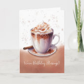 Carte Bénédictions d'anniversaire chaudes avec Coupe de (Devant)