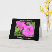 Carte Bénédictions d'anniversaire de Petunias (Fleur jaune)