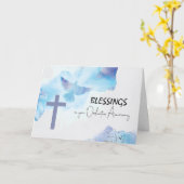 Carte Bénédictions d'anniversaire d'ordination Croix Vio (Fleur jaune)